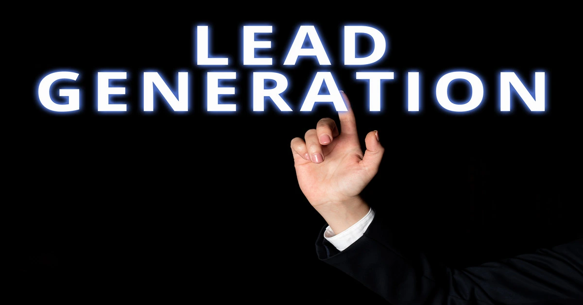 Lead Generation - white text on black background